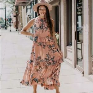 Free People Coral Anita Floral Summer Maxi